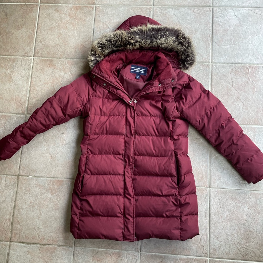 Lands End Long Puffer Coat, women’s size M
